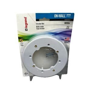 Legrand Wiremold White Round On-wall Circular Fixture Box NMW4. {98}.